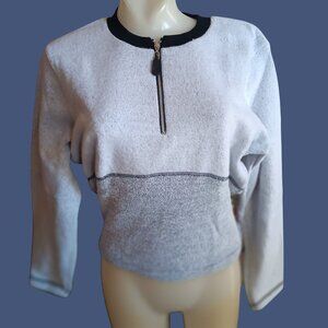Wrangler Western Wear Womens Grey Half-Zip Pullover Sweater Large